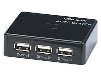 c-enter USB-Switch für 3 USB-Geräte an 2 PCs