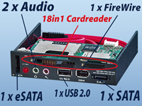 c-enter Multipanel 3,5" black mit Card-Reader/USB/SATA usw.