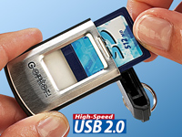 c-enter Mini-Card-Reader SD/MMC USB 2.0 mit Schlüsselanh.