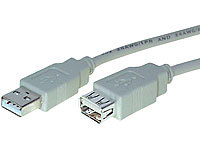 c-enter USB-2.0-Verlängerungskabel, Typ A Buchse auf Stecker, 5 m, grau
