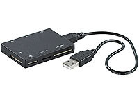 c-enter Winziger Multi-Card-Reader mit 3-fach USB-Hub