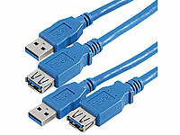 c-enter 2er-Set USB-3.0-Verlängerungskabel, Typ A Stecker auf Buchse, 3 m; USB-Switches USB-Switches 